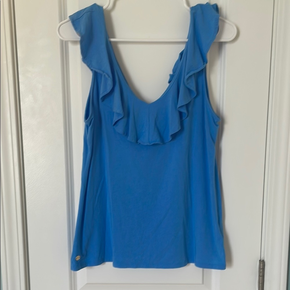 Lilly Pulitzer Blue Ruffled Camisole Top